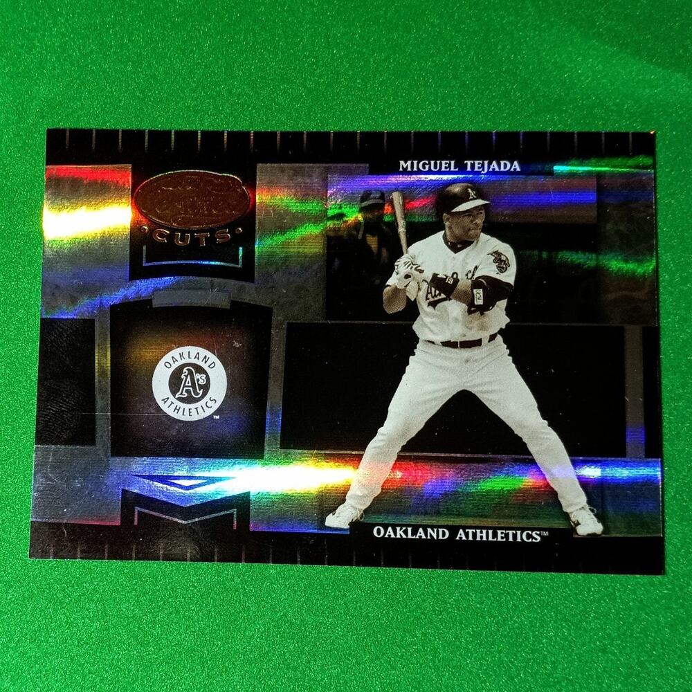Miguel Tejada #204 2004 Donruss Leaf Certified Cuts Oakland Athletics SSP 88/599